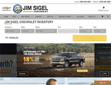 Tablet Screenshot of jimsigelchevrolet.com